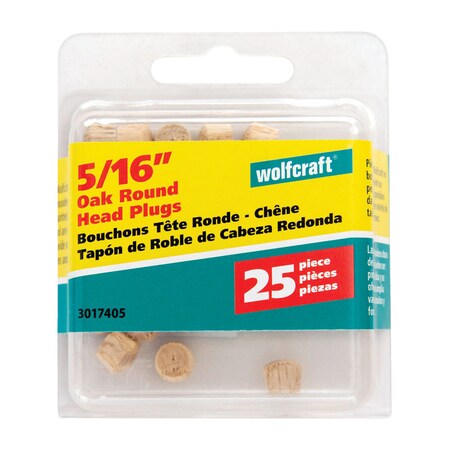 Wolfcraft Plug Oak 5/16" Rnd Head 3017405